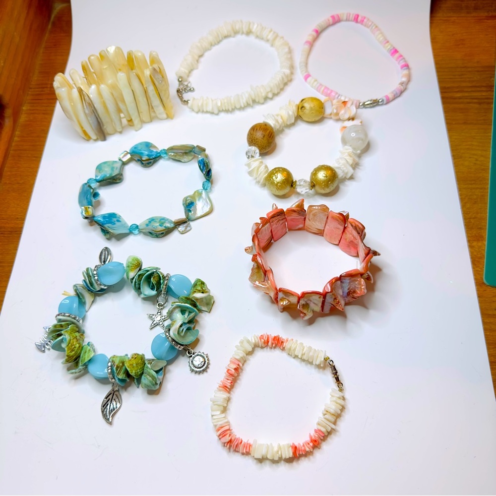 $8 w/Bundle   6 bracelets 2 anklets wearable, crafts, repair, upcycle